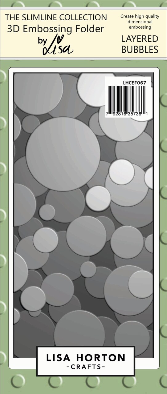 Lisa Horton --That Craft Place Lisa Horton Slimline 3D Embossing Folder - Layered Bubbles